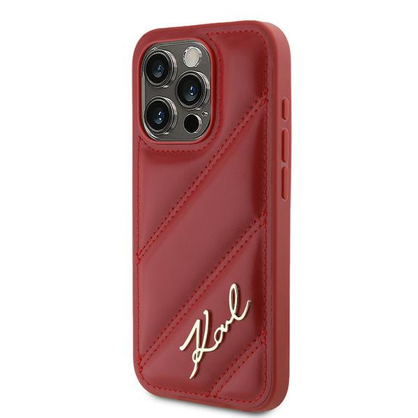 Ovitek za Apple iPhone 15 Pro Max, Karl Lagerfeld, Diagonal Quilted Script, Rosie