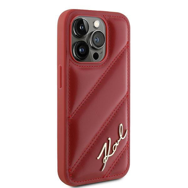 Ovitek za Apple iPhone 15 Pro Max, Karl Lagerfeld, Diagonal Quilted Script, Rosie