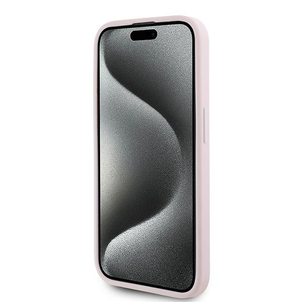 Ovitek za Apple iPhone 15 Pro Max, Karl Lagerfeld, Diagonal Quilted Script, Roza