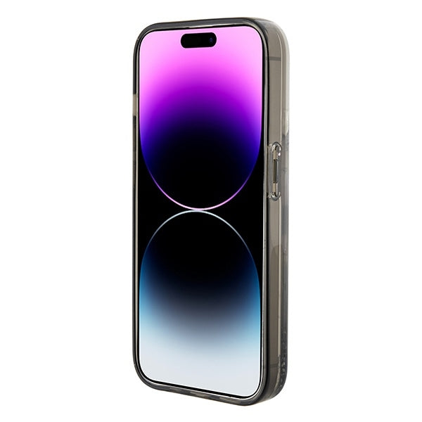 Ovitek za Apple iPhone 15 Pro Max, Karl Lagerfeld, Liquid Glitter Ikonik Karl, Prozoren