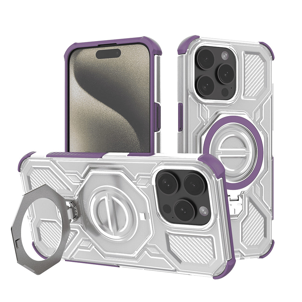 Ovitek za Apple iPhone 15 Pro Max, Techsuit, Carbon Shield Pro, Vijoličen