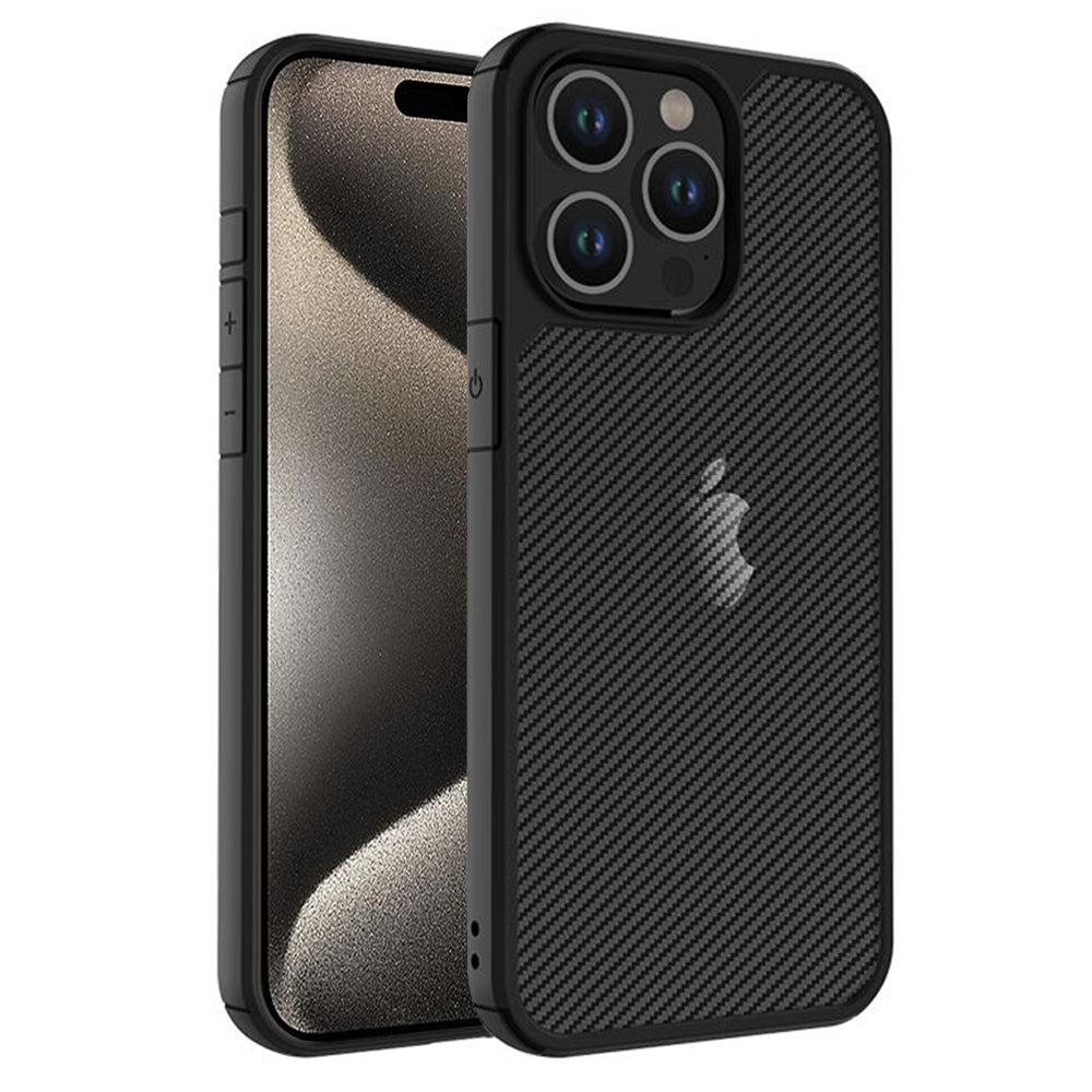Ovitek za Apple iPhone 15 Pro Max, Techsuit, CarbonFuse, črn