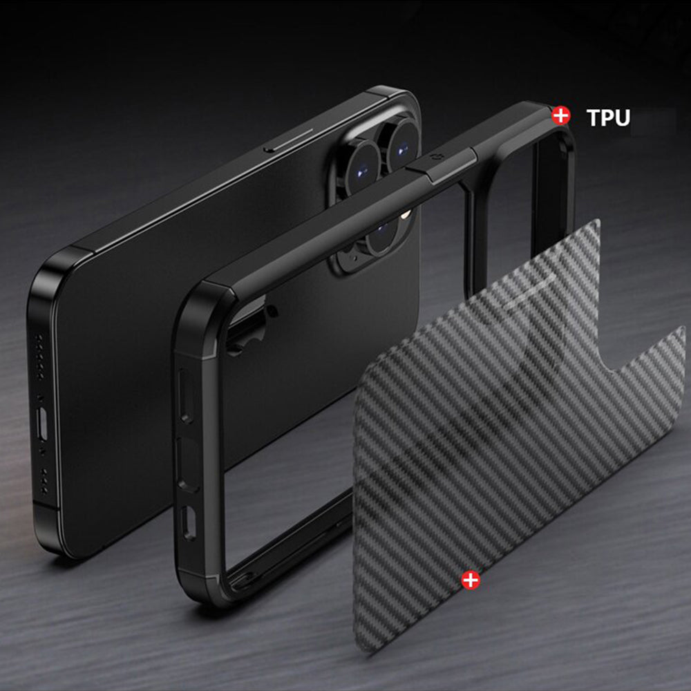 Ovitek za Apple iPhone 15 Pro Max, Techsuit, CarbonFuse, črn
