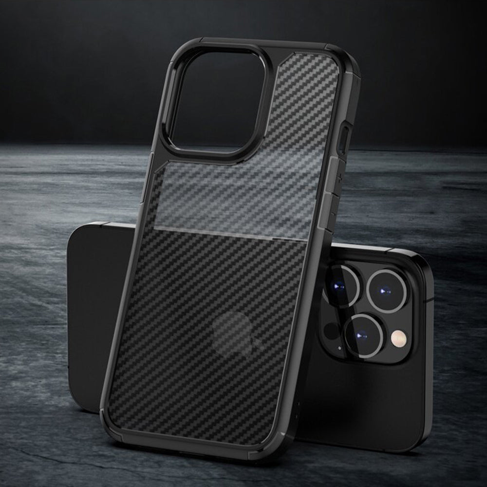 Ovitek za Apple iPhone 15 Pro Max, Techsuit, CarbonFuse, črn
