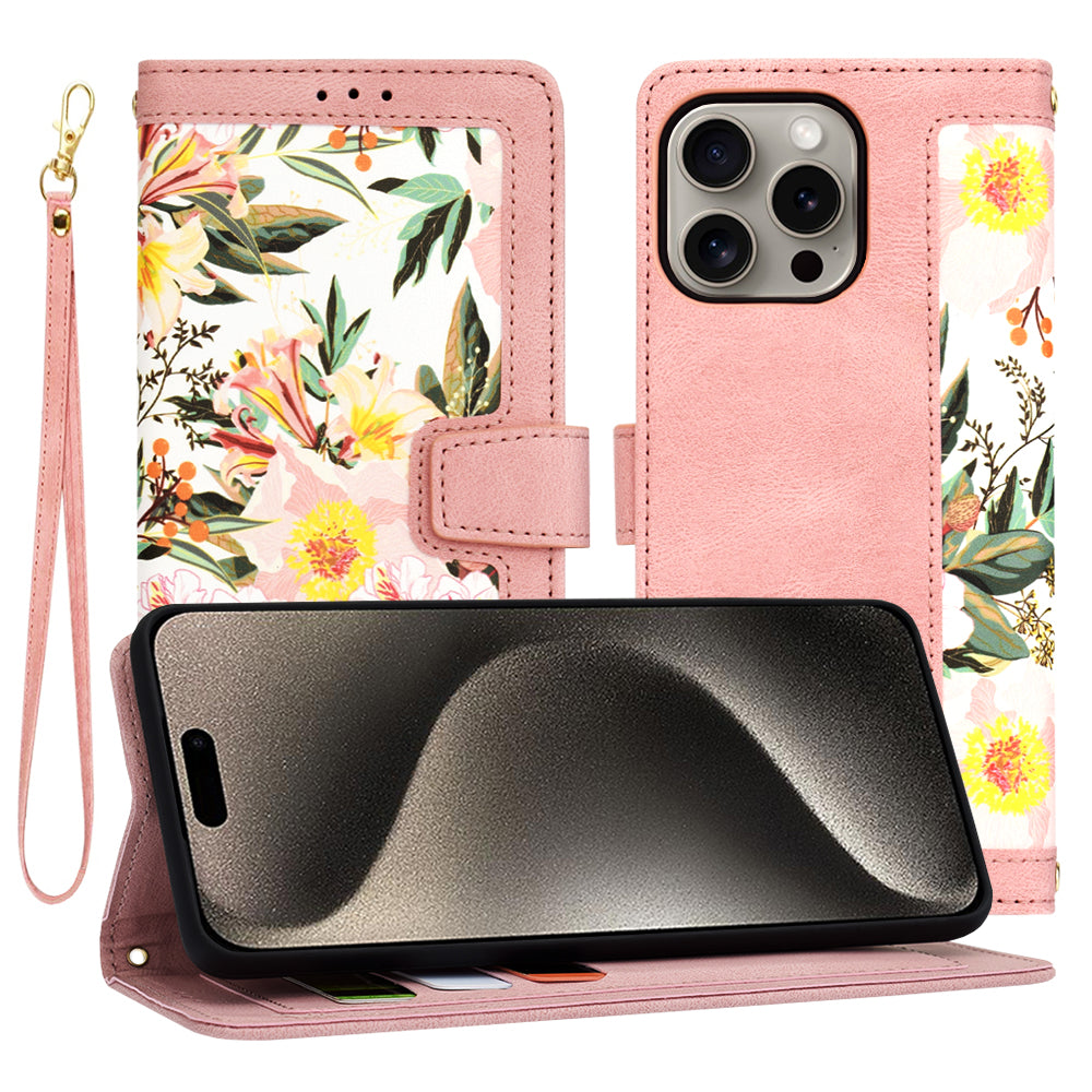 Ovitek za Apple iPhone 15 Pro Max, Techsuit, FlipCraft, roza