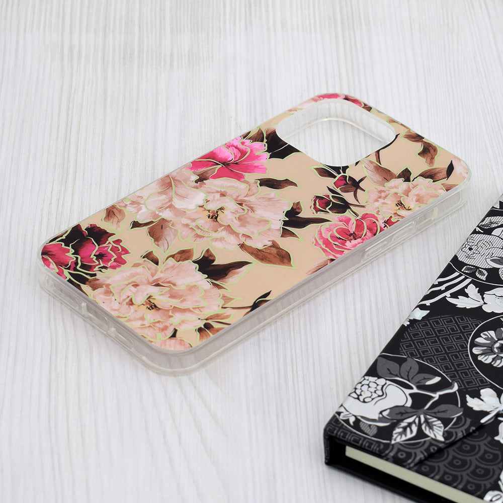 Ovitek za Apple iPhone 15 Pro Max, Techsuit, Marble, Bež