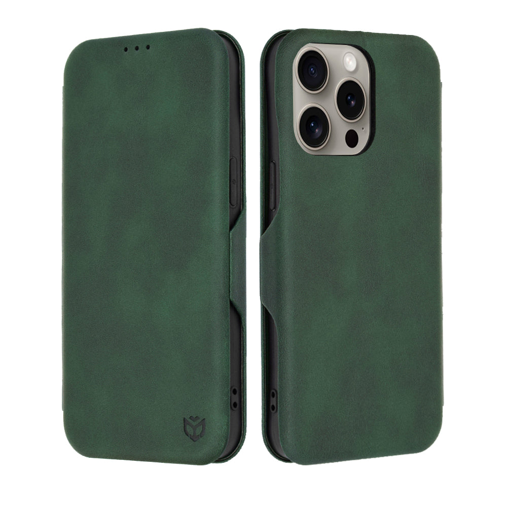Ovitek za Apple iPhone 15 Pro Max, Techsuit, Safe Wallet Plus, Zelen