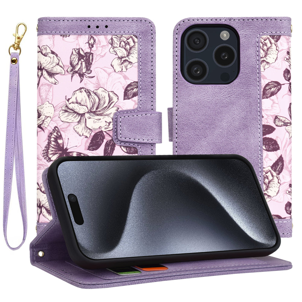Ovitek za Apple iPhone 15 Pro, Techsuit, FlipCraft, vijoličen