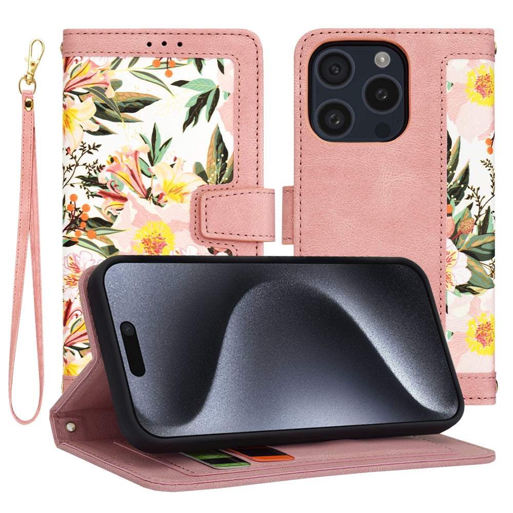 Ovitek za Apple iPhone 15 Pro, Techsuit, FlipCraft, roza