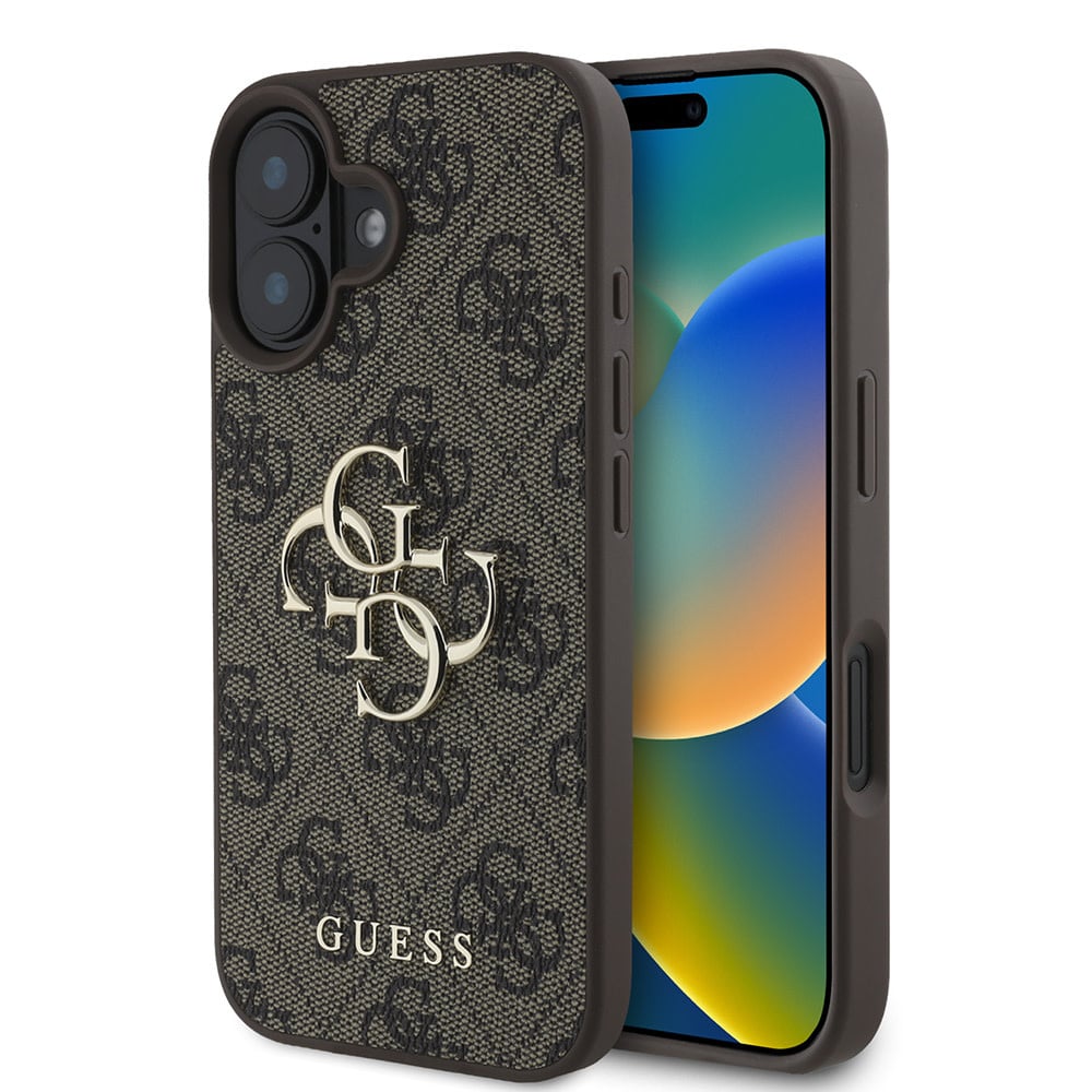 Ovitek za Apple iPhone 16, Guess, 4G Big Logo, rjava