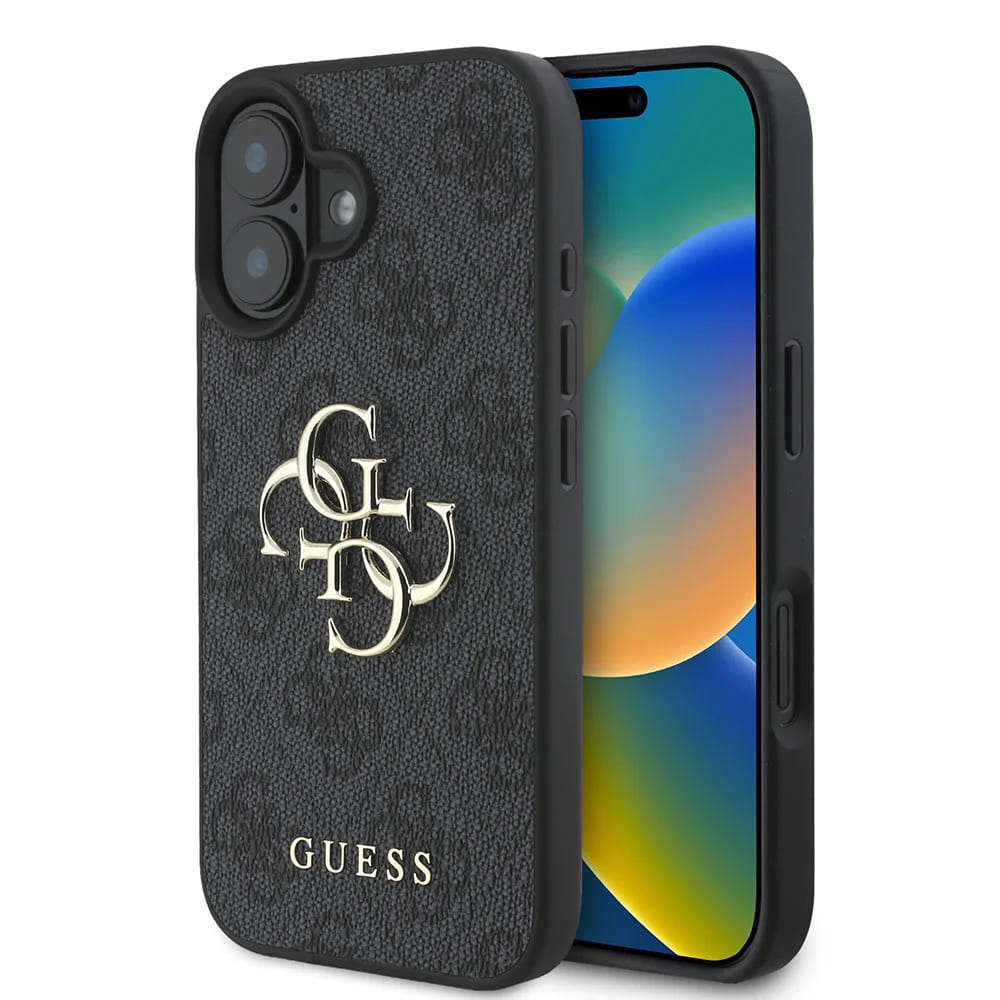 Ovitek za Apple iPhone 16, Guess, 4G Big Logo, črn
