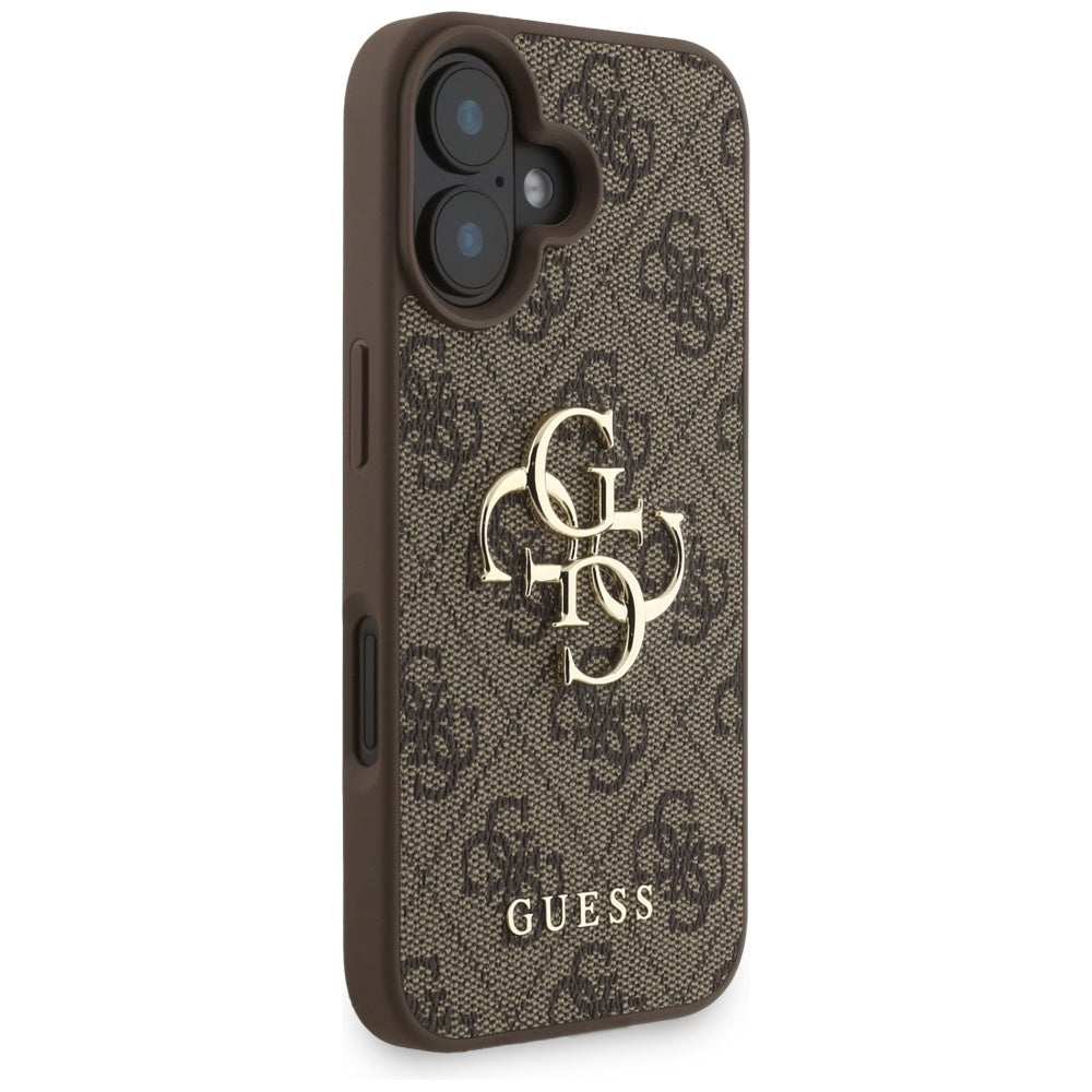 Ovitek za Apple iPhone 16, Guess, 4G Classic Logo with Strap, rjava