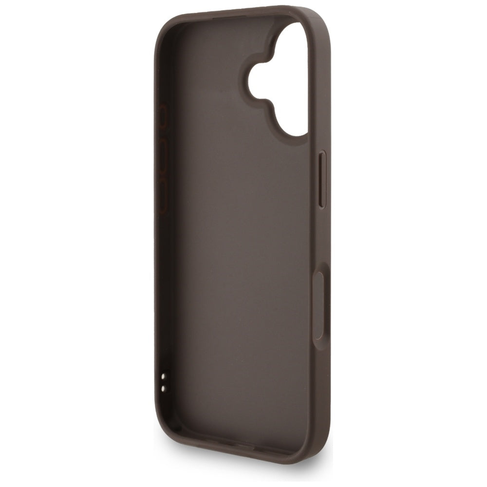 Ovitek za Apple iPhone 16, Guess, 4G Classic Logo with Strap, rjava