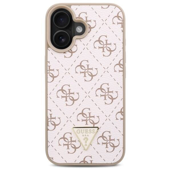 Ovitek za Apple iPhone 16, Guess, 4G Triangle Logo, Bela