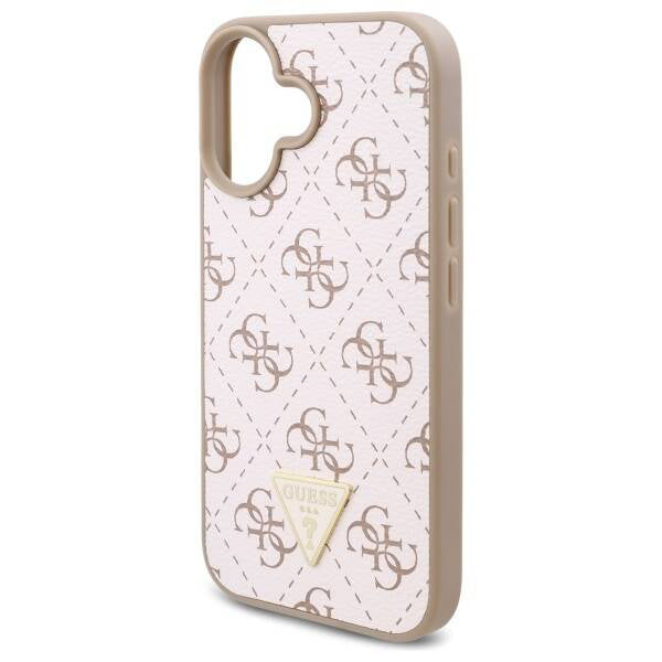 Ovitek za Apple iPhone 16, Guess, 4G Triangle Logo, Bela