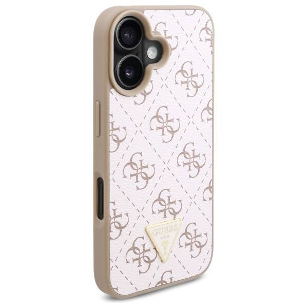 Ovitek za Apple iPhone 16, Guess, 4G Triangle Logo, Bela