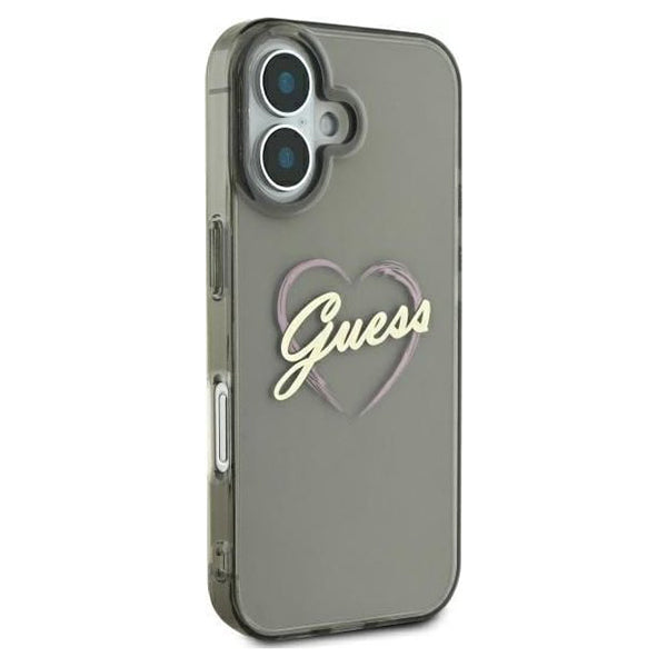 Ovitek za Apple iPhone 16, Guess, IML Heart, Črna