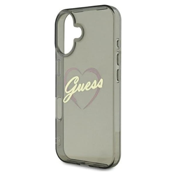 Ovitek za Apple iPhone 16, Guess, IML Heart, Črna