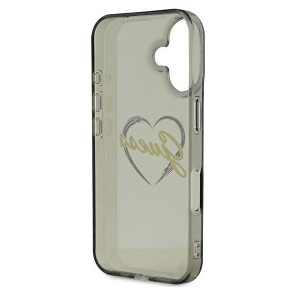 Ovitek za Apple iPhone 16, Guess, IML Heart, Črna