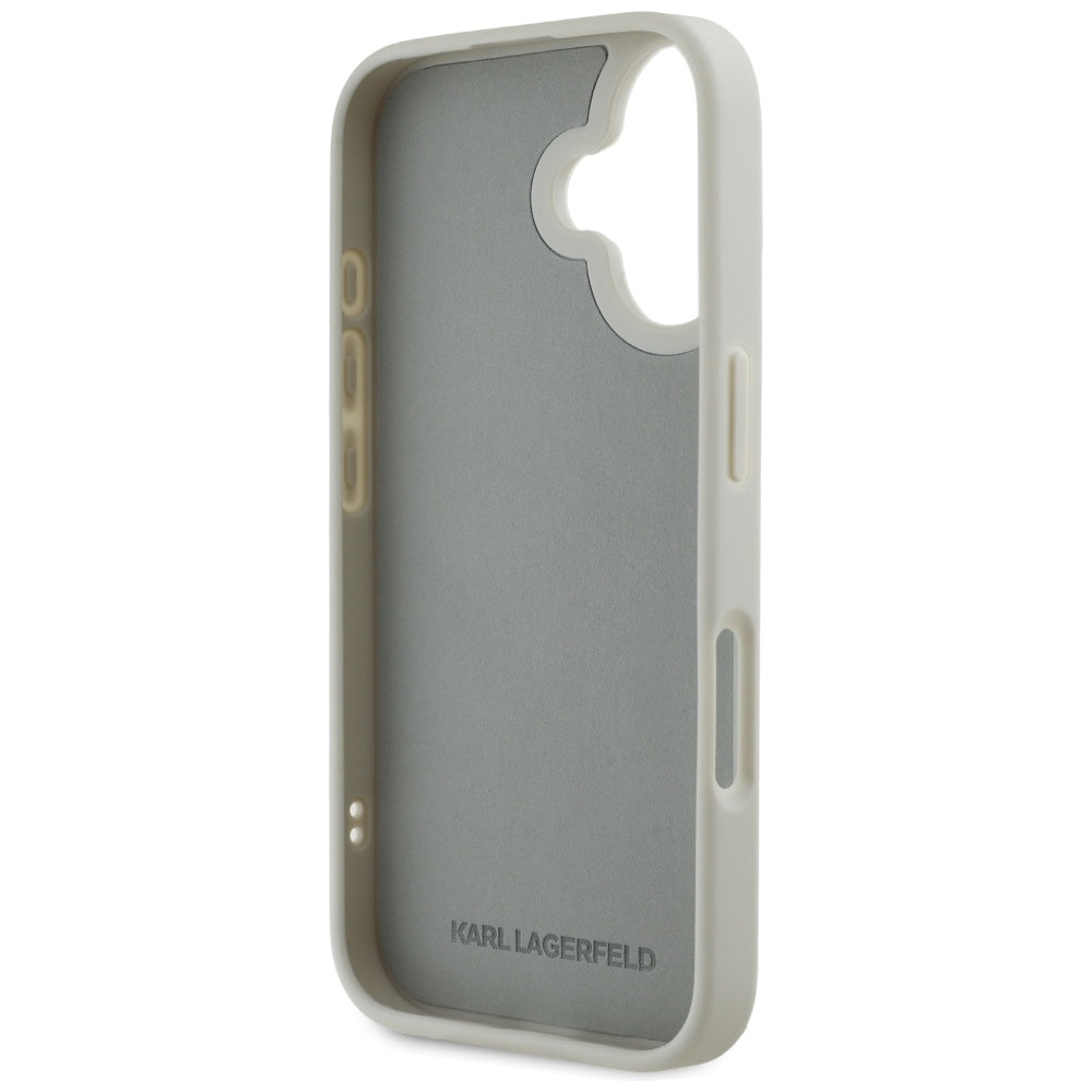 Ovitek za Apple iPhone 16, Karl Lagerfeld, 3D Rubber Karl & Choupette, Bež