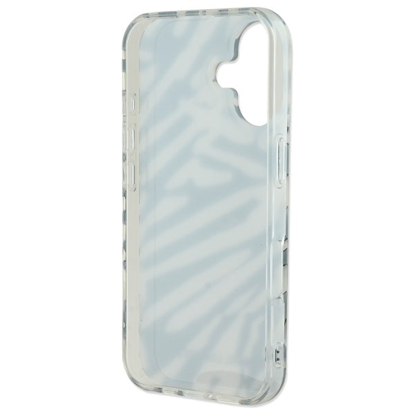 Ovitek za Apple iPhone 16, Karl Lagerfeld, IML Luxury Zebra Pattern with Strap, Črna