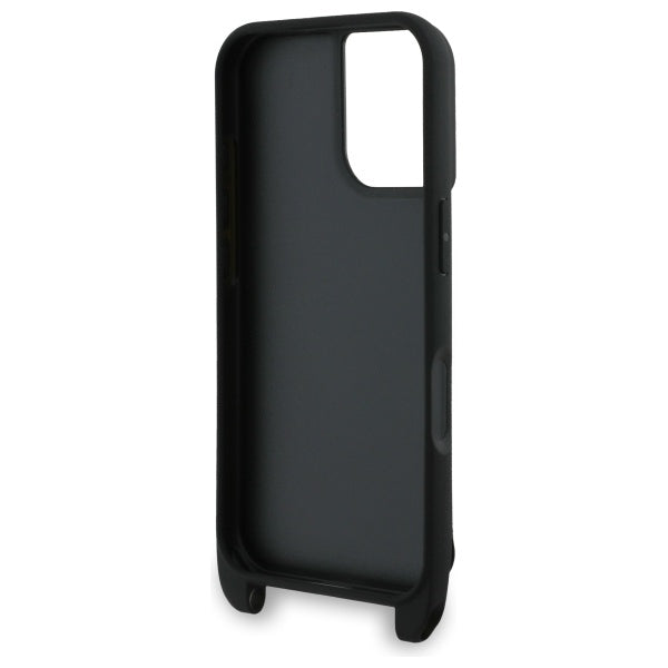 Ovitek za Apple iPhone 16, Karl Lagerfeld, Saffiano Crossbody Metal Pin Karl & Choupette, Bela