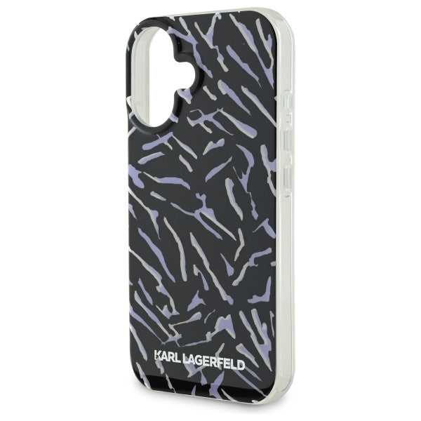 Ovitek za Apple iPhone 16, Karl Lagerfeld, Zebra with Cord Strap, Vijolična