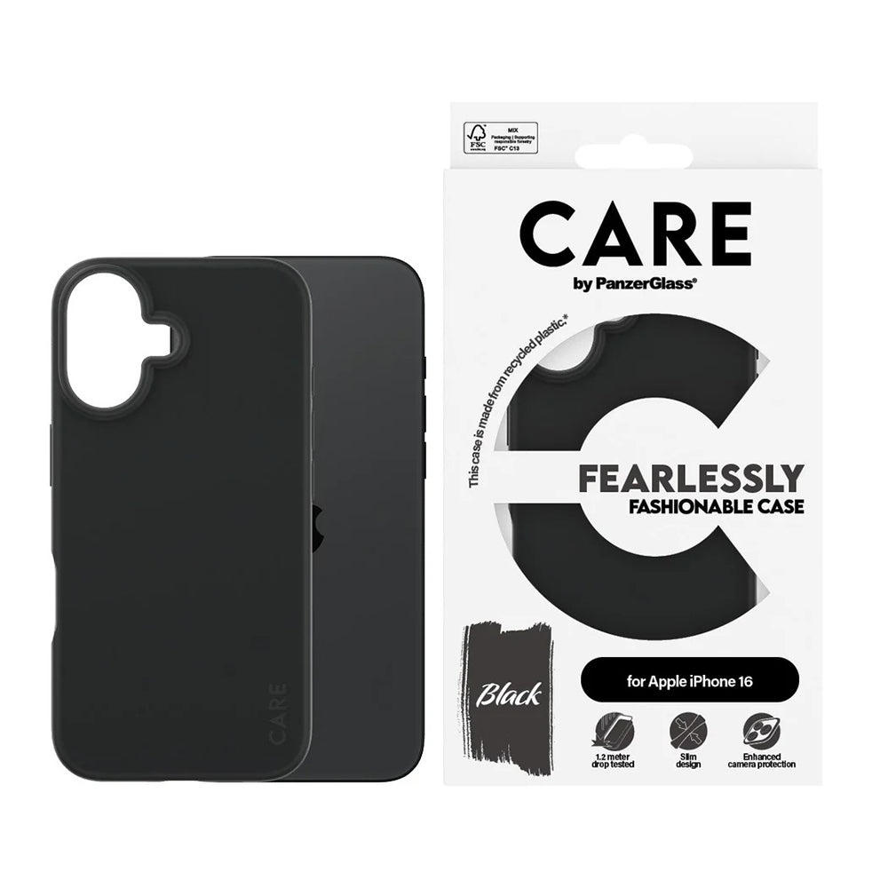 Ovitek za Apple iPhone 16, PanzerGlass, Modno osveščen, Črn