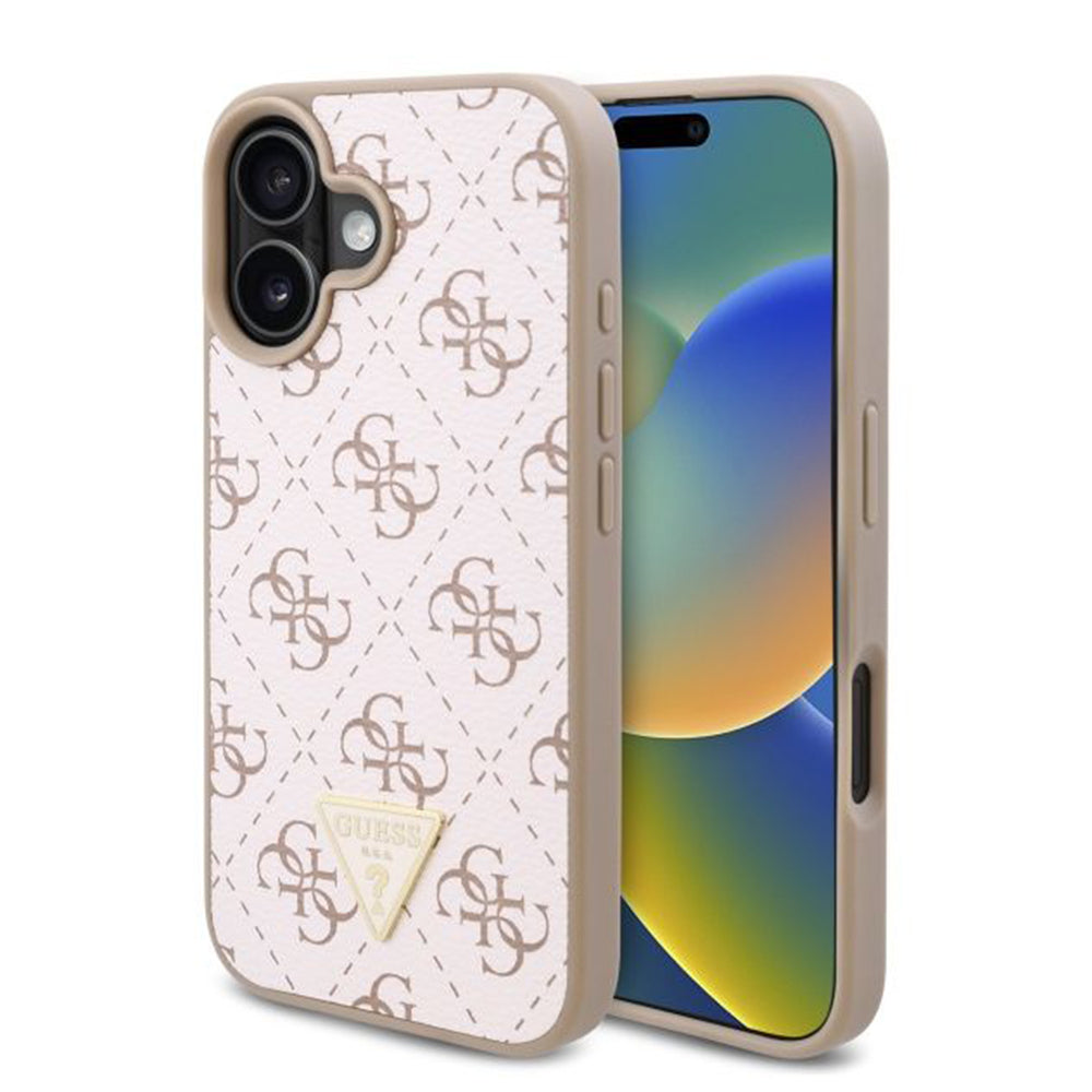 Ovitek za Apple iPhone 16 Plus, Guess, 4G Triangle Logo, Bela