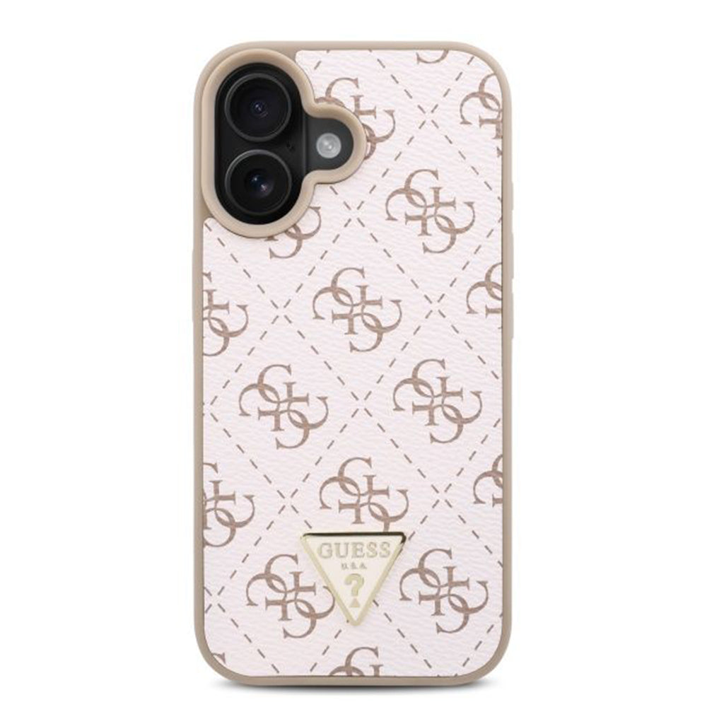 Ovitek za Apple iPhone 16 Plus, Guess, 4G Triangle Logo, Bela