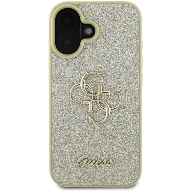 Ovitek za Apple iPhone 16 Plus, Guess, Fixed Glitter Big 4G, Zlat