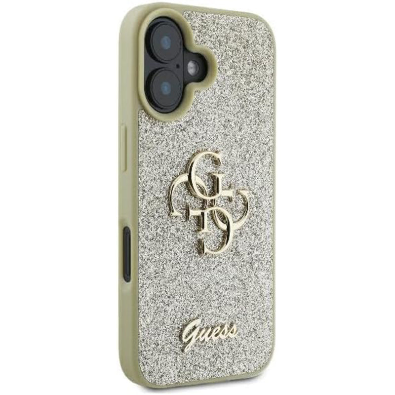 Ovitek za Apple iPhone 16 Plus, Guess, Fixed Glitter Big 4G, Zlat