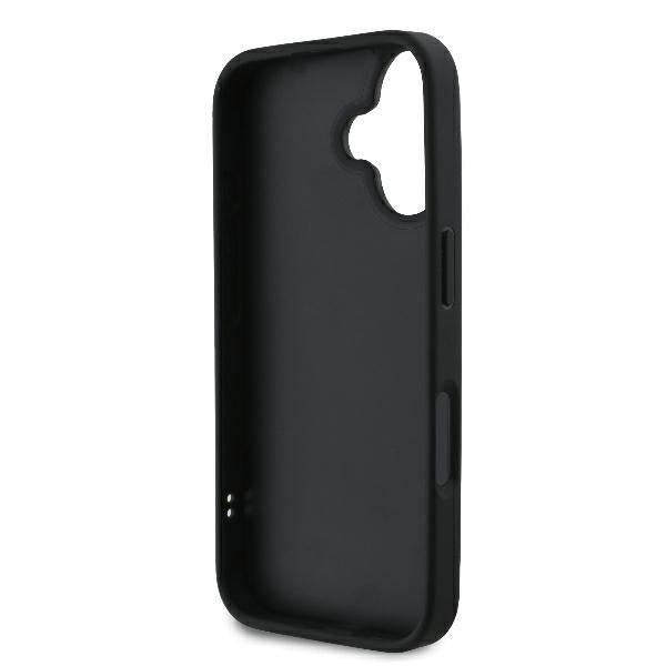 Ovitek za Apple iPhone 16 Plus, Karl Lagerfeld, Diagonal Quilted Script, Črna