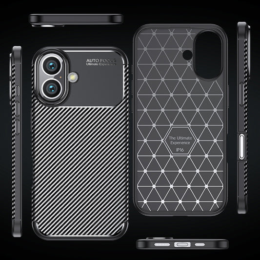Ovitek za Apple iPhone 16 Plus, Techsuit, CarbonFiber, Črn