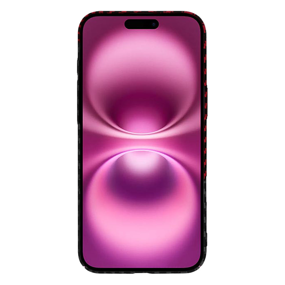 Ovitek za Apple iPhone 16 Plus, Techsuit, Carbonite FiberShell, Črno Rdeč