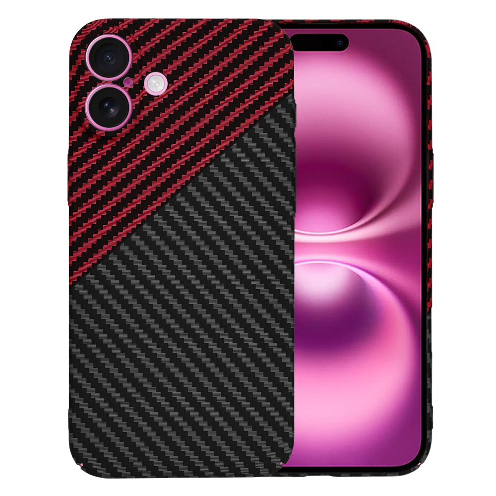 Ovitek za Apple iPhone 16 Plus, Techsuit, Carbonite FiberShell, Črno Rdeč
