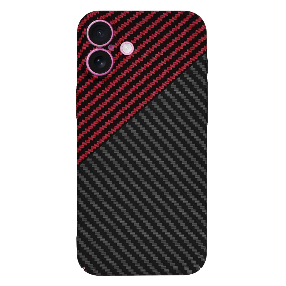 Ovitek za Apple iPhone 16 Plus, Techsuit, Carbonite FiberShell, Črno Rdeč