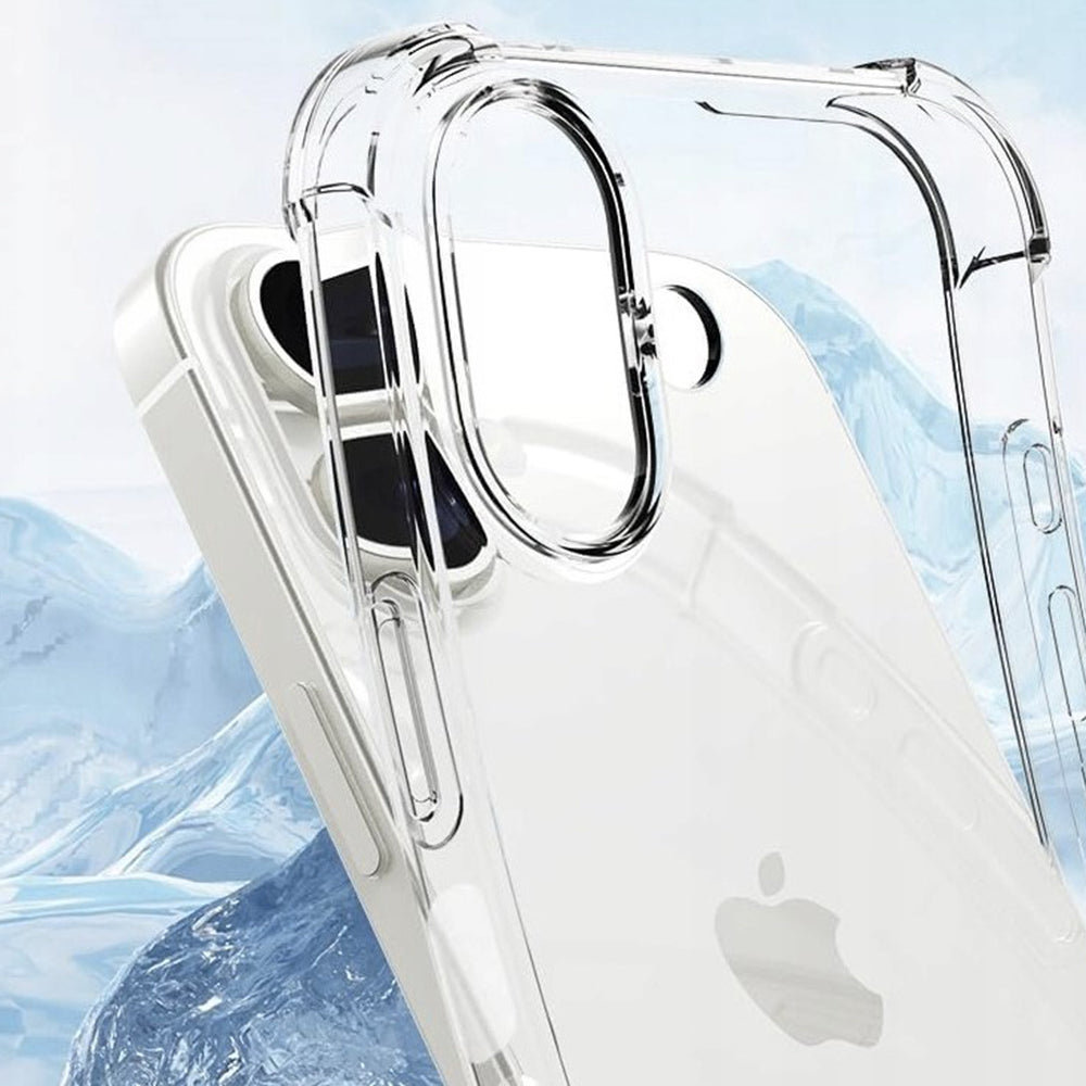 Ovitek za Apple iPhone 16 Plus, Techsuit, Prosojen proti udarcem (velika odprtina za lečo), Prozoren