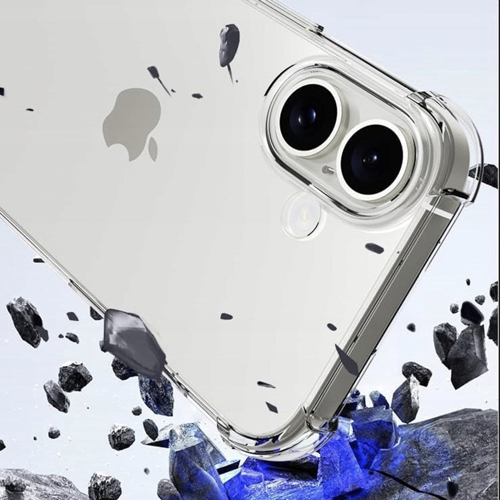 Ovitek za Apple iPhone 16 Plus, Techsuit, Prosojen proti udarcem (velika odprtina za lečo), Prozoren
