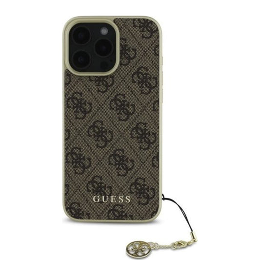 Ovitek za Apple iPhone 16 Pro, Guess, 4G Charm, rjava