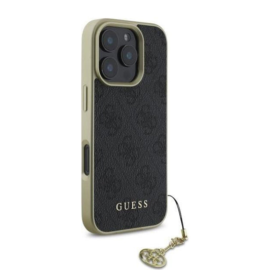 Ovitek za Apple iPhone 16 Pro, Guess, 4G Charm, črn