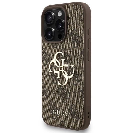 Ovitek za Apple iPhone 16 Pro, Guess, 4G Classic Logo with Strap, rjava