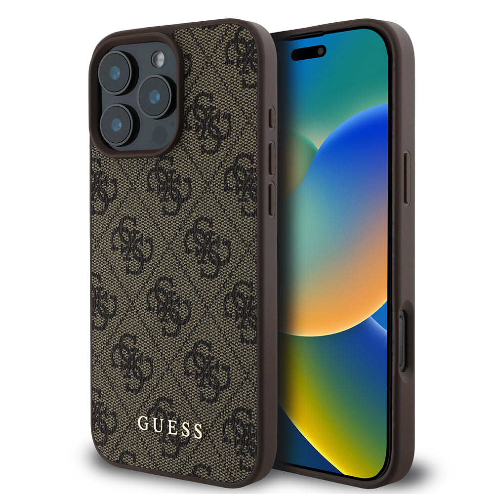 Ovitek za Apple iPhone 16 Pro, Guess, 4G Classic, rjava