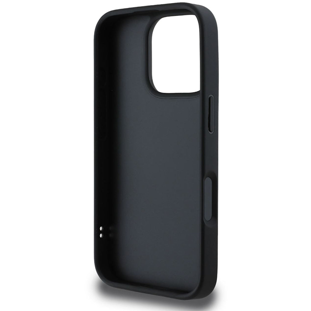 Case for Apple iPhone 16 Pro, Guess, Quilted Metal Logo, Black