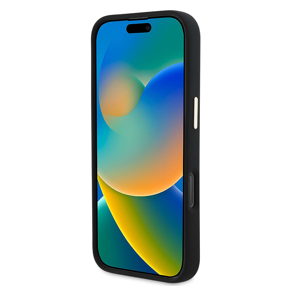 Ovitek za Apple iPhone 16 Pro, Guess, Script Metal Logo & Frame, črn