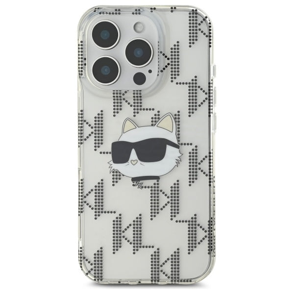 Ovitek za Apple iPhone 16 Pro, Karl Lagerfeld, IML Luxury Electroplated Choupette's Head, Prozoren