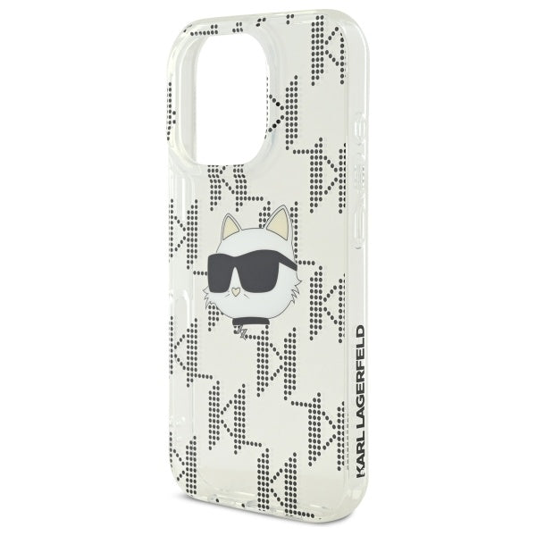 Ovitek za Apple iPhone 16 Pro, Karl Lagerfeld, IML Luxury Electroplated Choupette's Head, Prozoren