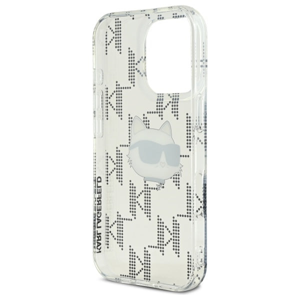 Ovitek za Apple iPhone 16 Pro, Karl Lagerfeld, IML Luxury Electroplated Choupette's Head, Prozoren