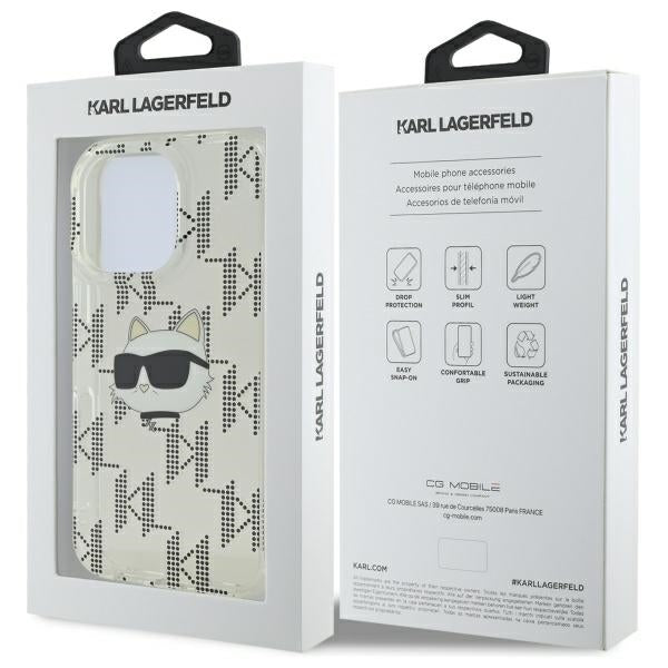 Ovitek za Apple iPhone 16 Pro, Karl Lagerfeld, IML Luxury Electroplated Choupette's Head, Prozoren