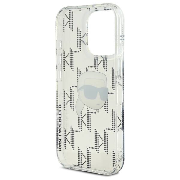 Ovitek za Apple iPhone 16 Pro, Karl Lagerfeld, IML Luxury Electroplated Karl's Head, Prozoren